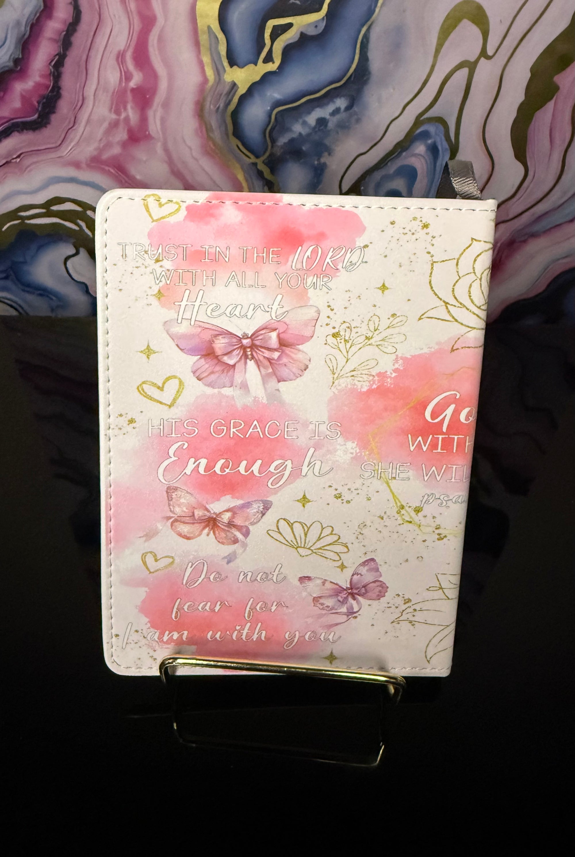Bible Verses Cup and Journal Set with Inspirational Quotes and Butterfly Design