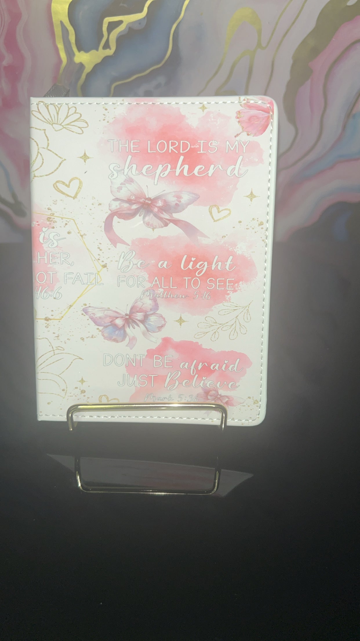 Bible Verses Cup and Journal Set with Inspirational Quotes and Butterfly Design