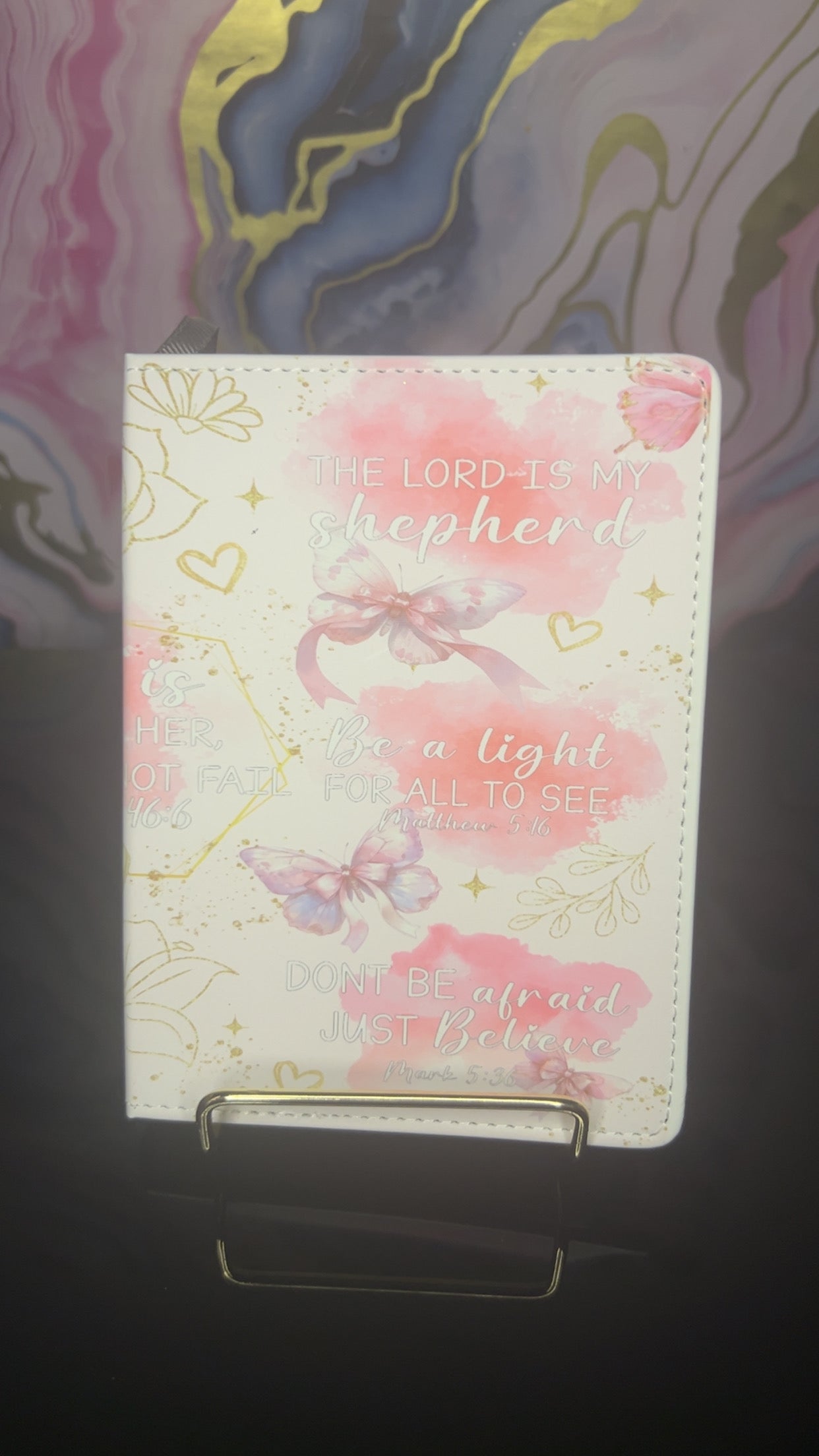 Bible Verses Cup and Journal Set with Inspirational Quotes and Butterfly Design