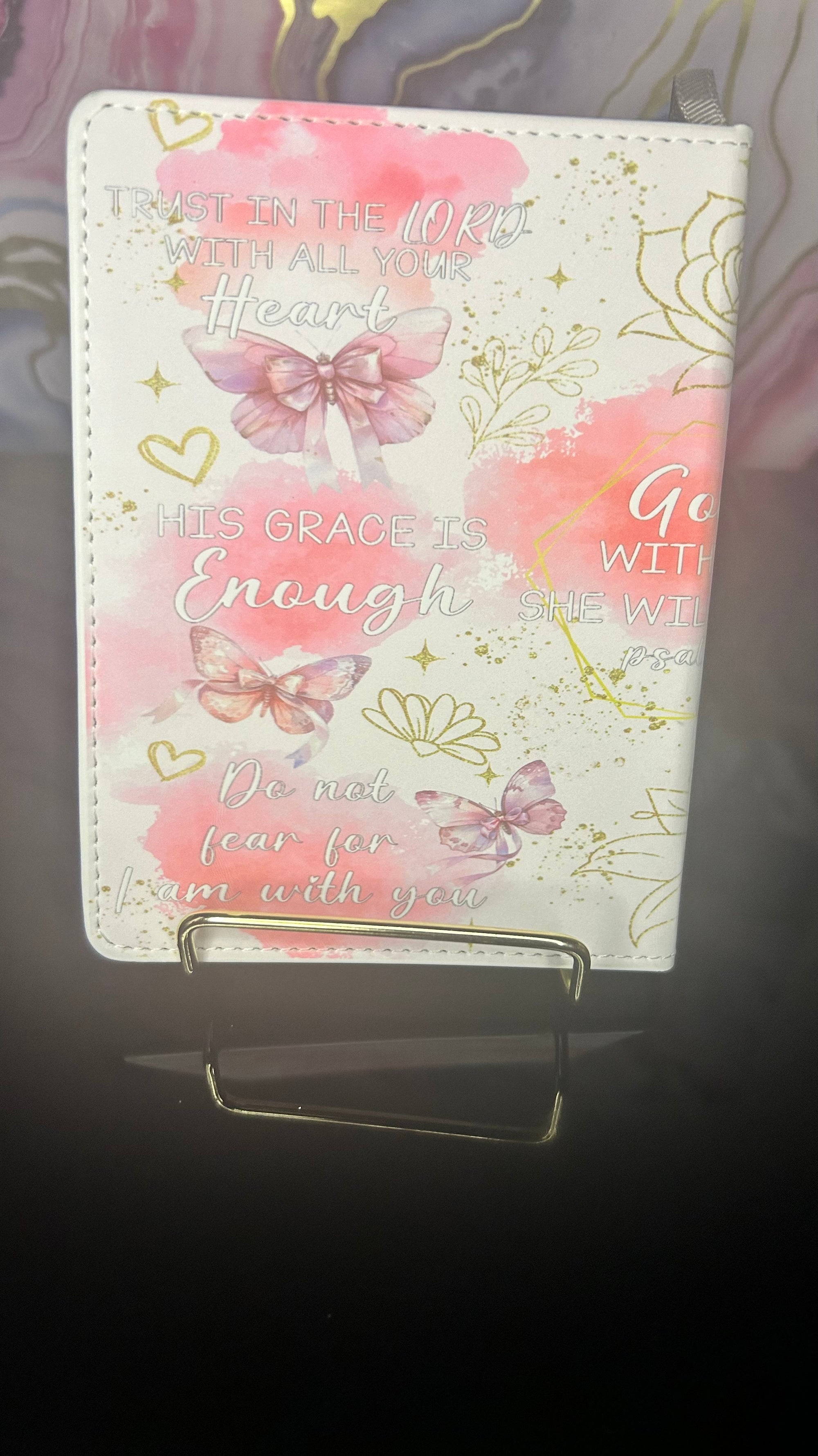 Bible Verses Cup and Journal Set with Inspirational Quotes and Butterfly Design
