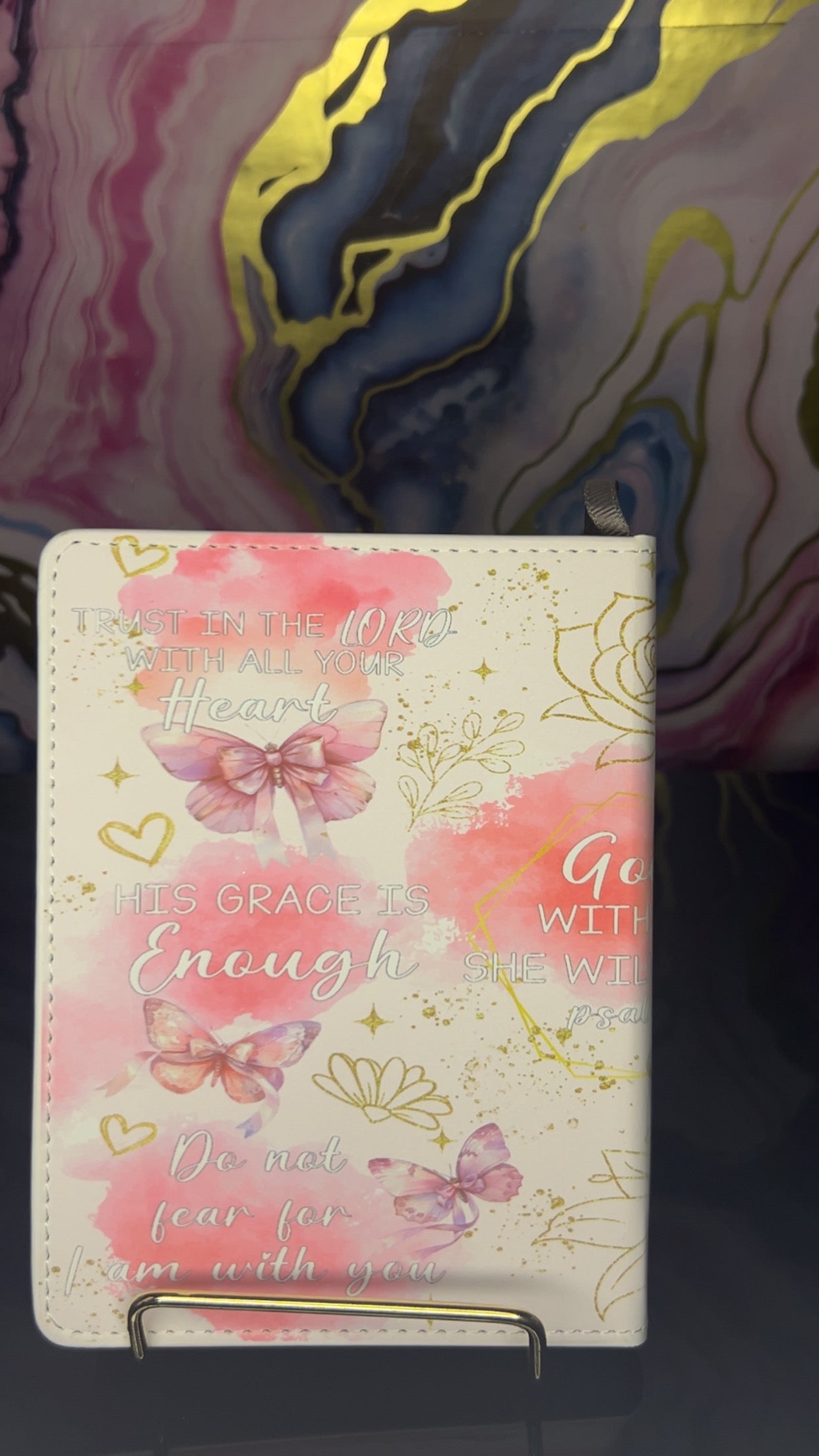 Bible Verses Cup and Journal Set with Inspirational Quotes and Butterfly Design