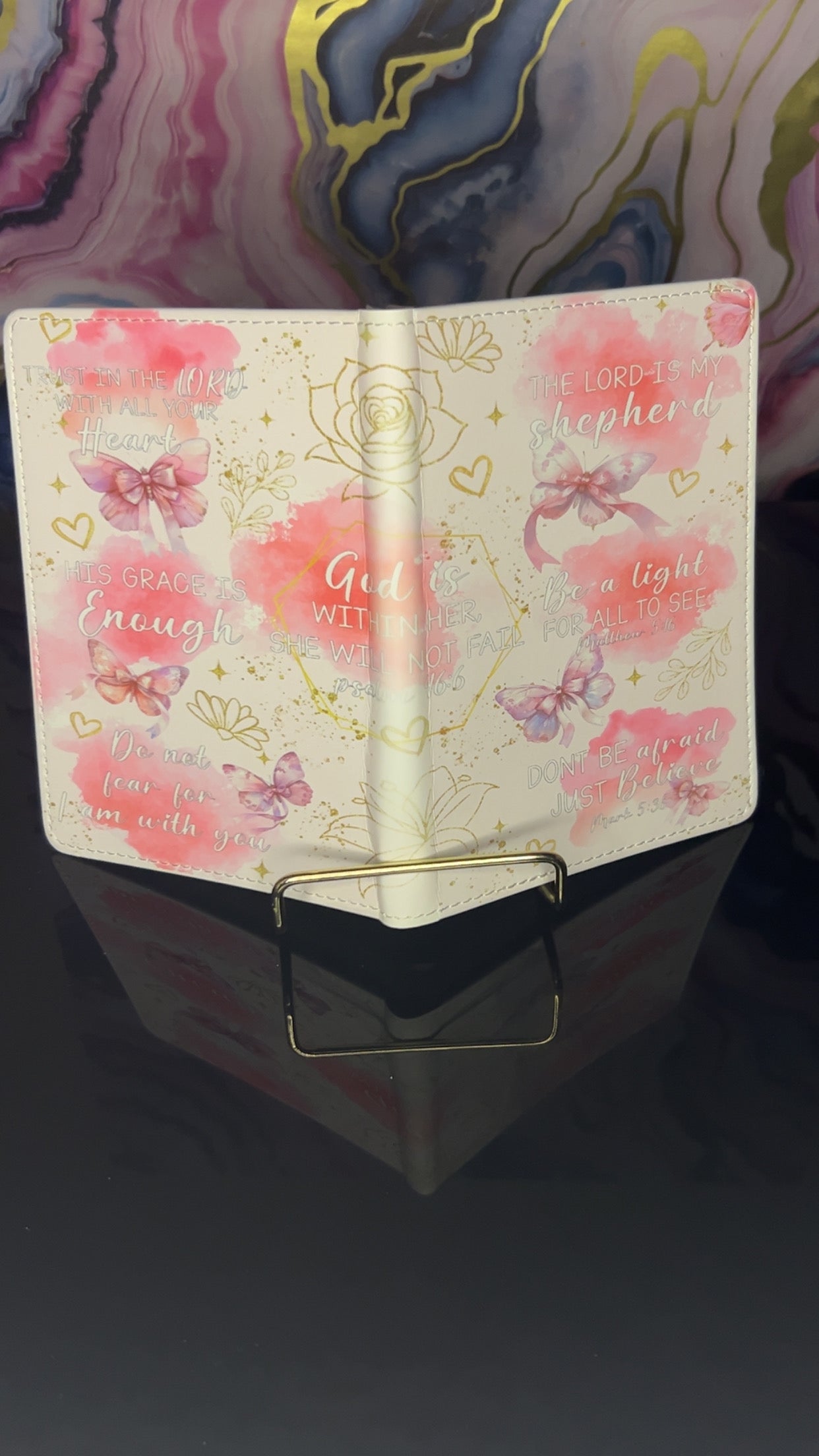 Bible Verses Cup and Journal Set with Inspirational Quotes and Butterfly Design